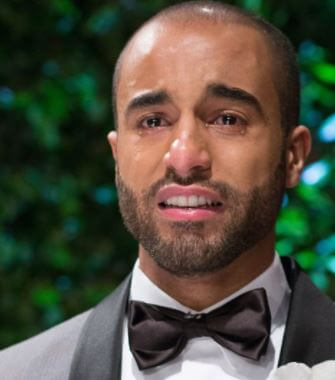 Larissa Saad husband Lucas Moura was all in tears seeing his bride.